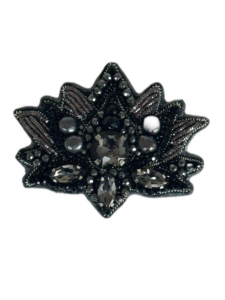 Black  Lotus Brooch, Handcrafted Beaded Flower Pin, Unique Floral Jewelry for Women, Gift for Her, Gift for Mom, Lotus Blossom Badge. — lifestyle photo