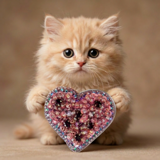 Purple Iridescent Heart Brooch, Mauve Sequin Beaded Heart Pin, Handmade Romantic Purple Jewelry, Valentine Love Gift